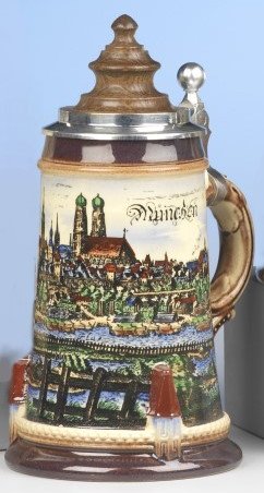 Medieval Munich LE German Beer Stein with Wood Lid